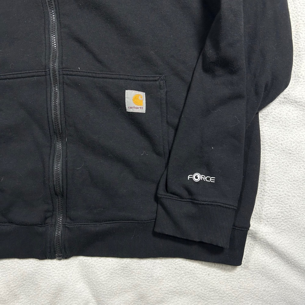 Carhartt Force Full Zip Hoodie Mens XL Black Relaxed Fit TS5655-M Sweatshirt - Picture 2 of 6